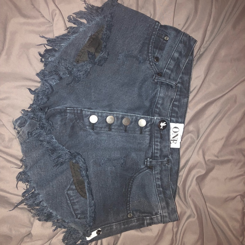 One Teaspoon Dark Denim Roller Shorts, size 28